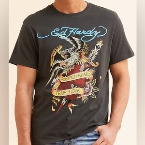 Ed Hardy Rhinestone Eagle Dagger T-Shirt | NWT